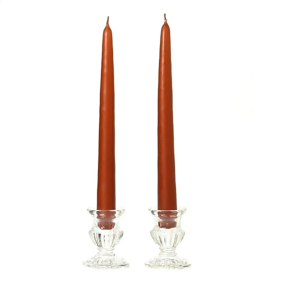 3 Pairs Taper Candles Unscented 10 Inch Terracotta Tapers .88 in. diameter x 10 in. tall