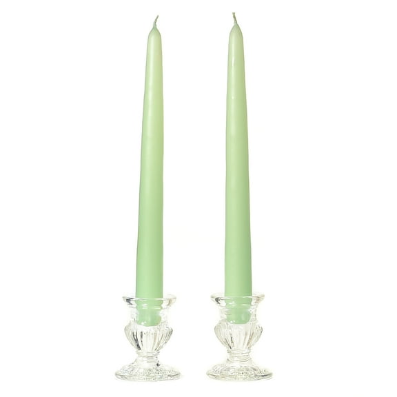 3 Pairs Taper Candles Unscented 12 Inch Mint Green Tapers .88 in. diameter x 12 in. tall