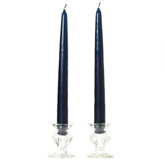 3 Pairs Taper Candles Unscented 12 Inch Navy Tapers .88 in. diameter x 12 in. tall