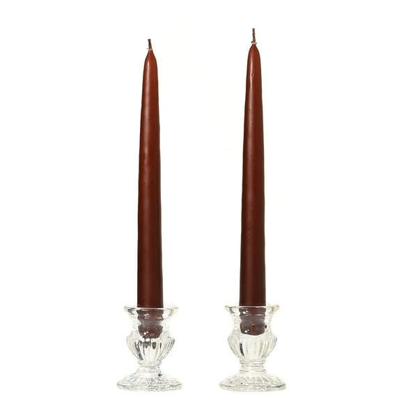3 Pairs Taper Candles Unscented 15 Inch Brown Tapers .88 in. diameter x 15 in. tall