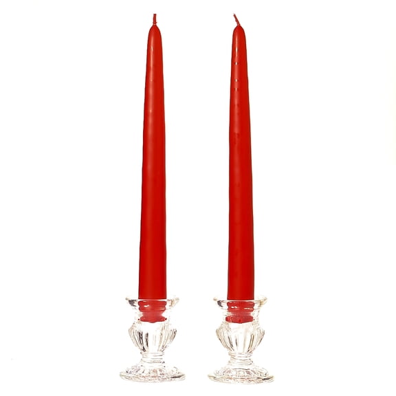 3 Pairs Taper Candles Unscented 8 Inch Red Tapers .88 in. diameter x 8 in. tall