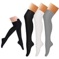 thumbnail image 1 of 3 Pairs Thigh High Compression Socks for Women and Men Circulation 20-30 mmhg, Best Support for Running, Cycling, Nursing, 1 of 7