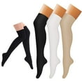thumbnail image 1 of 3 Pairs Thigh High Compression Socks for Women and Men Circulation 20-30 mmhg, Best Support for Running, Cycling, Nursing, 1 of 7