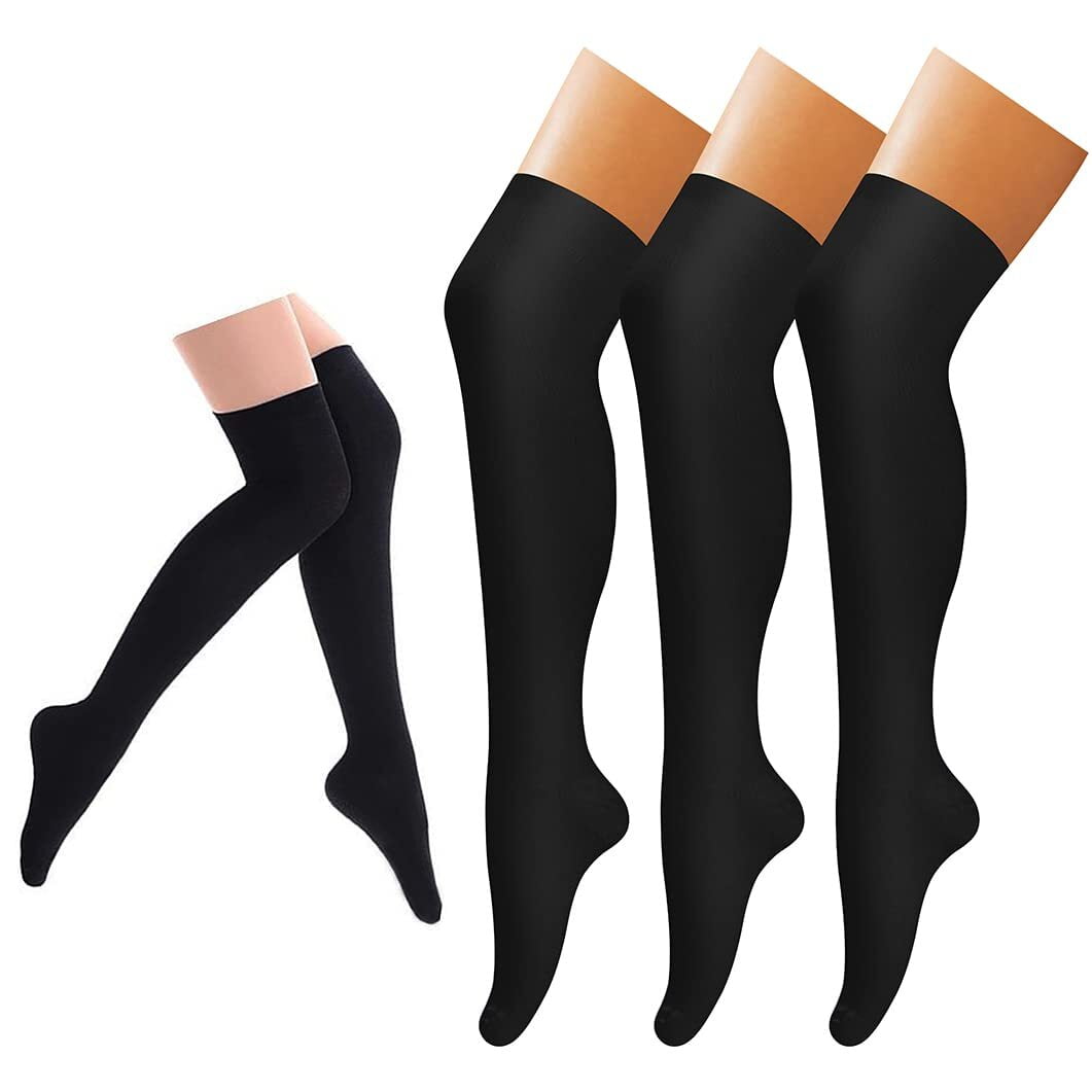 3 Pairs Thigh High Compression Socks for Women and Men Circulation 20