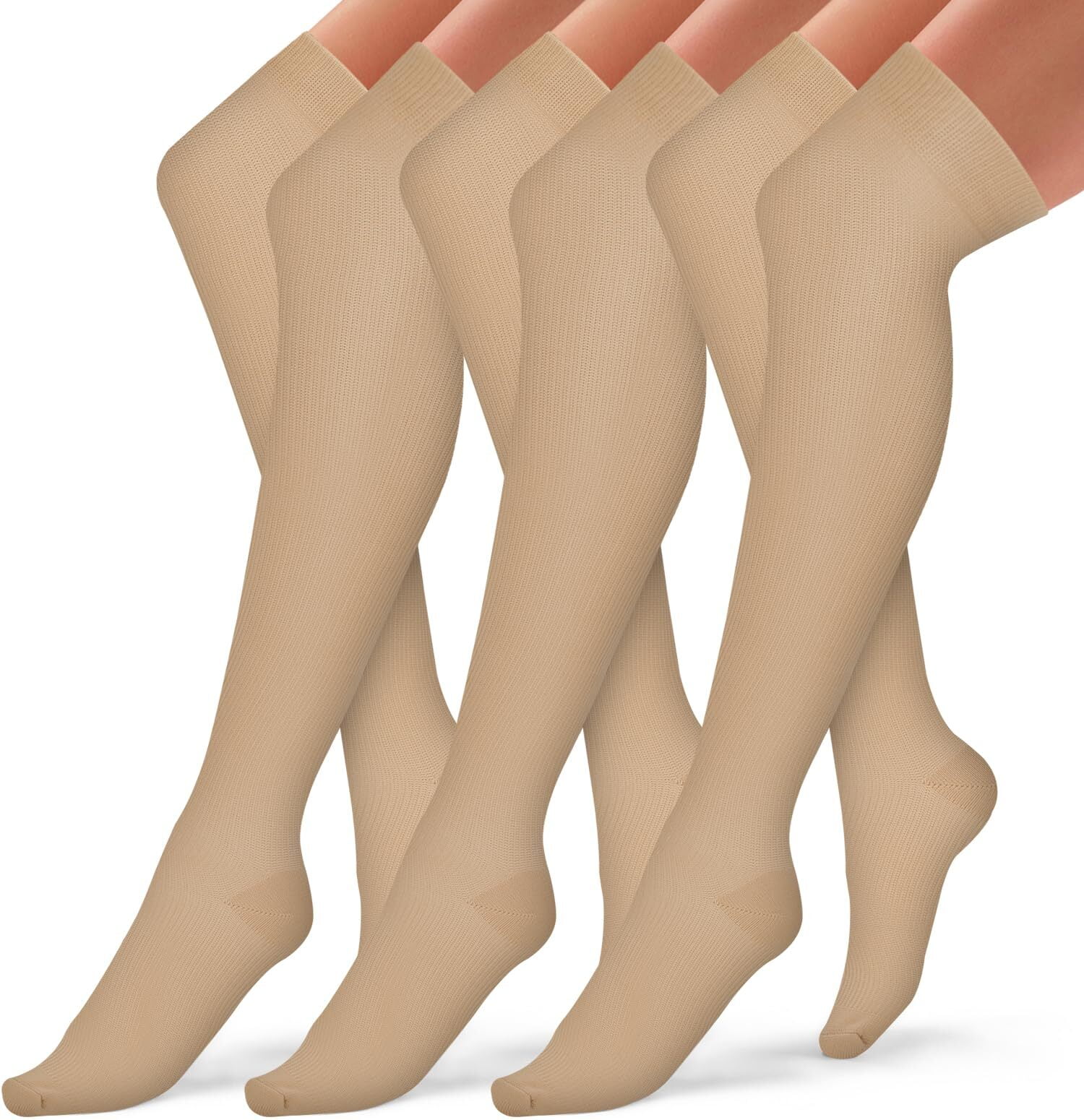 3 Pairs Thigh High Compression Socks for Women and Men Circulation 20