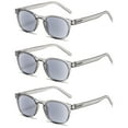 thumbnail image 1 of 3 Pairs Tinted Reading Glasses Sunglasses Gray Lens Readers Rectangle, 1 of 2