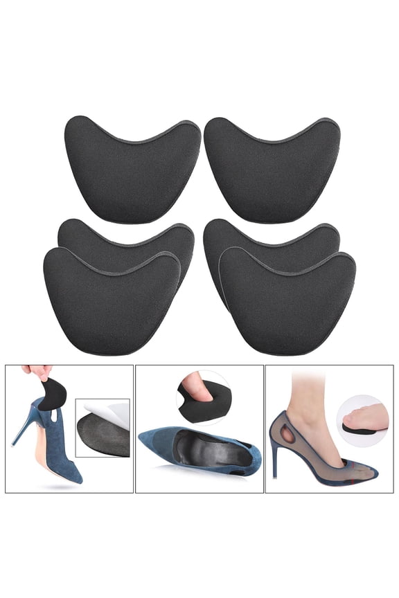 3 Pairs Toe Insert Shoes Too Big, Shoe Inserts, Foam Toe Filler, Shoe Fitters, Black and Beige - Black
