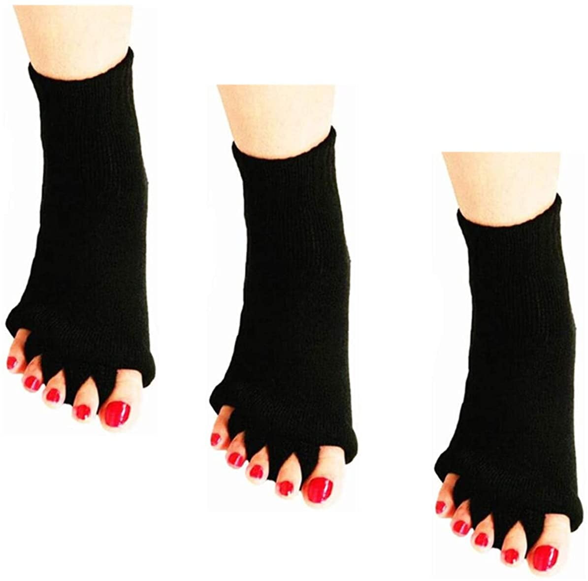 3 Pairs Toe Separator Socks, Cotton Foot Alignment Socks for Women, Yoga  Sports Gym Massage Socks for Pain Relief, Comfortable Hammer Toe Socks for  Men 