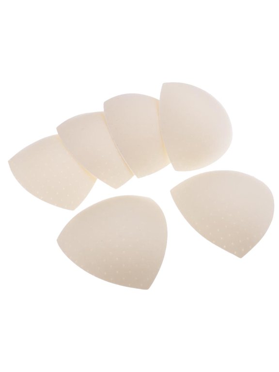 3 Pairs Triangle Bra Pad Inserts Foam Push Up Padding for Removable - Brown, 15cm