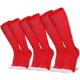 thumbnail image 1 of 3 Pairs Unisex Baseball/Softball Socks Youth Adult Over-the-Calf Knee High Socks, Red, 1 of 8
