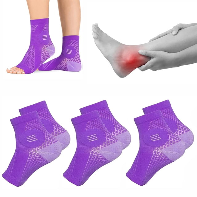 3Pairs Soothe Compression Socks Neuropathy Socks for Women Men(PurpleL