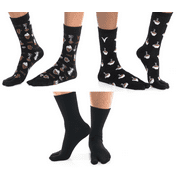 3 Pairs - V-Toe Coffee Carafe, Coffee Cup, Black Flip Flop Tabi Big Toe Socks by V-Toe Socks, Inc