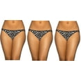 thumbnail image 1 of 3 Pairs Vanity Fair Womens Illumination String Bikini, Malibu Leopard, Style-18108, Size 5/Small, 1 of 3
