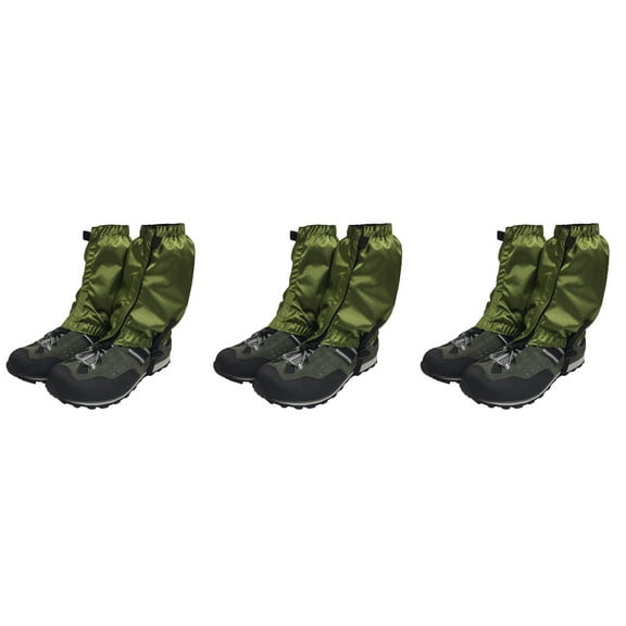 RENACLIPY Breathable Dark Green Ankle Gaiters for Hiking Walking Outdoor Activities 3 Pairs Lightweight