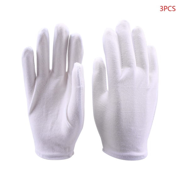 Cotton Gloves for Dry Hand Anezus White Cotton Gloves Cloth Serving Gloves for Eczema Moisturizing Dry Hand Coin Jewelry