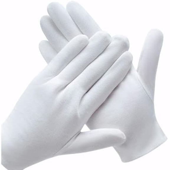 3 Pairs White Cotton Gloves for Dry Hands Eczema SPA Moisturizing - Work Glove Liners for Serving Costume Inspection