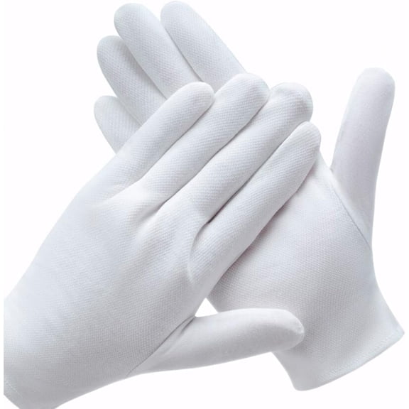 3 Pairs White Gloves for Dry Hands Moisturizing - Work Glove Liners for Serving Costume Inspection