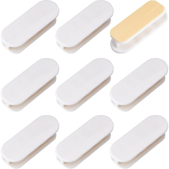 3 Pairs White Self-Stick Instant Cabinet Drawer Handle Cabinet Furniture Handles for Kitchen Cabinet Knobs Plastic Furniture Drawer Window Door for DIY