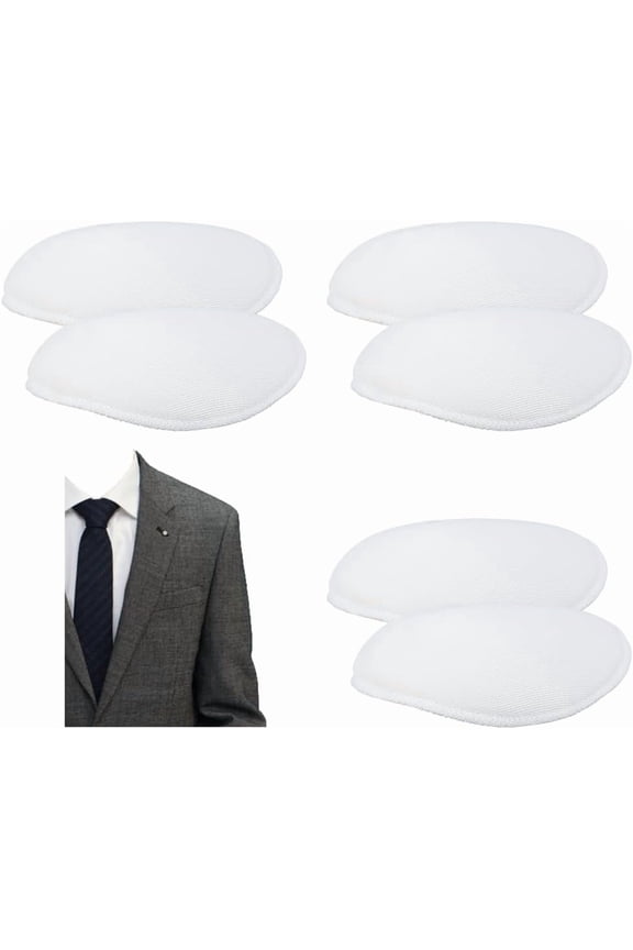 3 Pairs White Shoulder Pads for Sloping Shoulders Round Breathable Sponge Shoulder Pad for Sewing Blazer Suit T-Shirt Clothing Supplies Sewing Accessories 8~13mm Thick FoamWhite