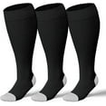 thumbnail image 1 of 3 Pairs Wide Calf Compression Socks for Women & Men Extra Large Size Support Socks for Nurses Running Pregnant Travel,20-30 mmHg,XXL, 1 of 5