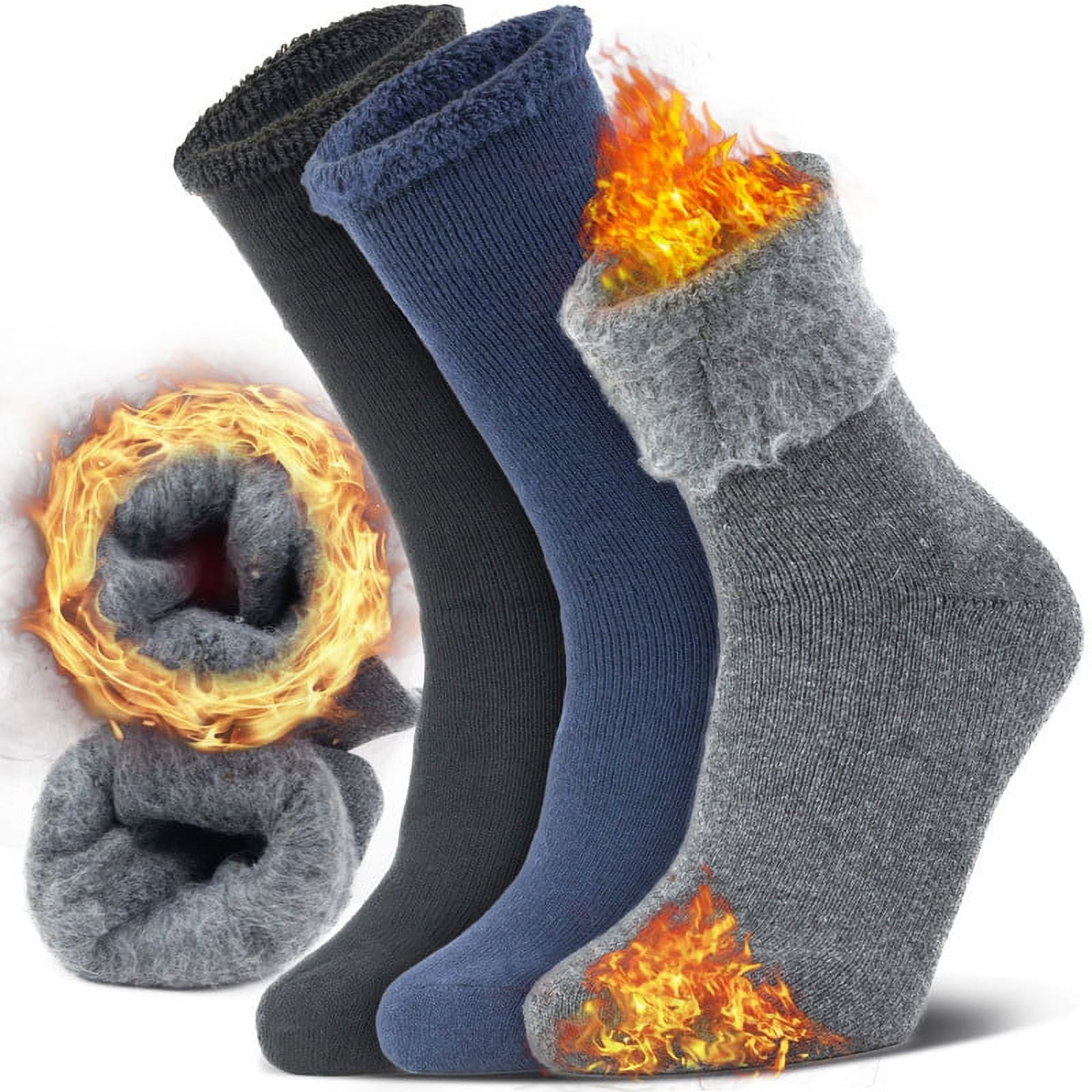 Walmart 3 Pairs Men's Winter Warmers, Thermal Insulated Wool Socks