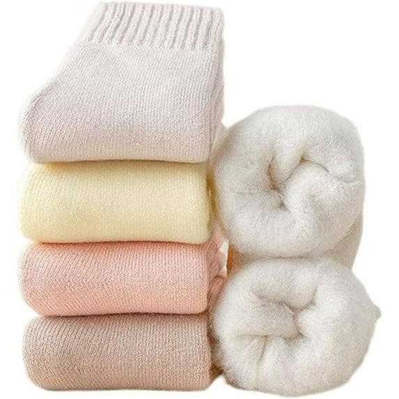 3 Pairs Winter Thermal Socks, Women's Winter Fleece Socks, Thickened Warm Tube Autumn and Winter Super Thick Stockings