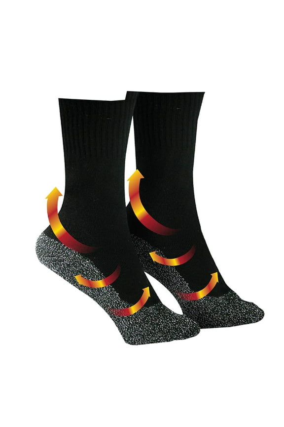 3 Pairs Winter Thicken Warm Aluminized Fiber Insulated 35 Degree Breathable Warm Socks,Black