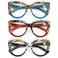 thumbnail image 1 of 3 Pairs Women Bold Oversized Floral Reading Glasses - Fashion Vintage Readers DR05 +2.50, 1 of 5