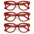 thumbnail image 1 of 3 Pairs Women Bold Reading Glasses - Comfortable Oversized Clear Lens Reader DR07 +1.25, 1 of 5