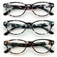 thumbnail image 1 of 3 Pairs Women Classic Floral Readers With Spring Hinge - Oval Reading Glasses, 1 of 4