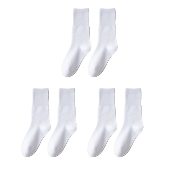 3 Pairs Women Crew Socks Seamless Athletic Running Socks Soft Breathable Pile Socks Casual Mid-Tube Ankle Socks
