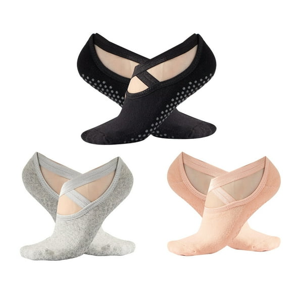3 Pairs Cross Strap Yoga Socks Women Dancing Socks Socks Barre Dance Socks Non Yoga Socks Miss
