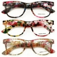 thumbnail image 1 of 3 Pairs Women Floral Mosaic Print Comfortable Classic Reading Glasses - Flower Readers +1.00, 1 of 5