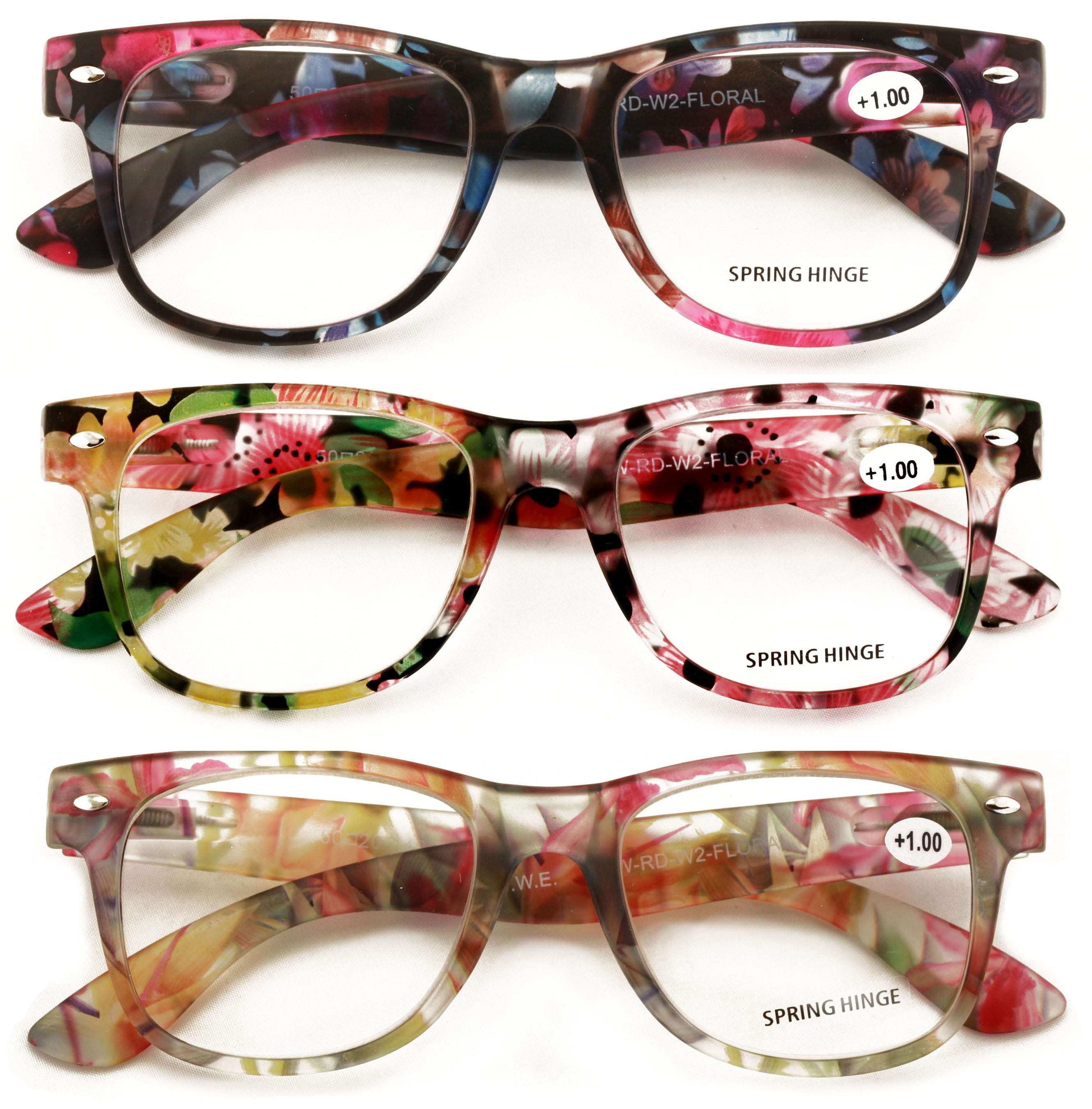 3 pairs women floral mosaic print comfortable classic reading glasses