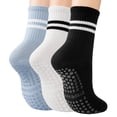 thumbnail image 1 of HIALTODAY 3 Pairs Women Pilates Socks with Grips Grippy Yoga Ballet Barre Hospital Gym Athletic Socks, 1 of 8