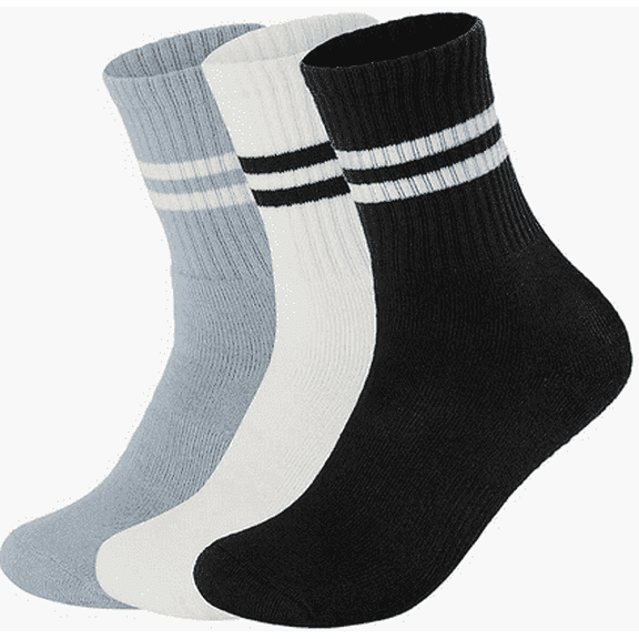 HIALTODAY 3 Pairs Women Pilates Socks with Grips Grippy Yoga Ballet Barre Hospital Gym Athletic Socks