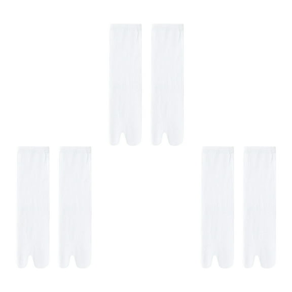 3 Pairs Women Split Toe Socks Breathable Solid Color Toe Separator Middle Tube Socks For Thong Sandals