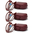 thumbnail image 1 of 3 Pairs of Women Wine Red Spring Hinge Folding Reading Glasses HD Fashion Anti-Blue Light Presbyopia Glasses Square Plastic Foldable Readers with Case +1.00, 1 of 3