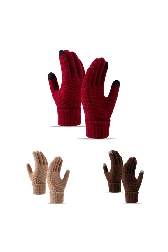 3 Pairs Women Winter Gloves Touchscreen Cold Weather Mitten, Christmas Gifts for Adult Stockings Stuffers Mom Wife