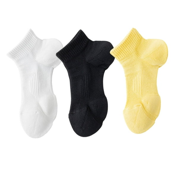 3 Pairs Women's Ankle Athletic Socks Soft Cotton Cushioned Breathable Design with Ribbed Cuffs for Active Casual Wear - 3 pairs-C