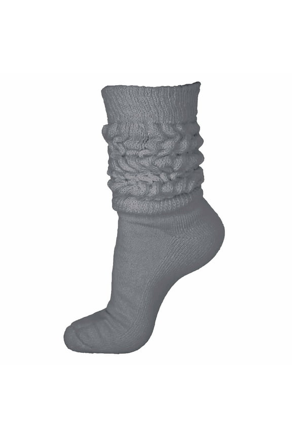 3 Pairs Women's Baggy Socks Slouch Scrunchie Long Soft Cotton Casual Grey 9-11