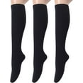 thumbnail image 1 of 3 Pairs Women's Cotton Opaque Knee High Socks, 1 of 1