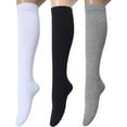 thumbnail image 1 of 3 Pairs Women's Cotton Opaque Knee High Socks, 1 of 1