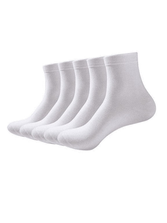 3 Pairs Women's Dress Socks Bamboo Cotton Casual Business (White)