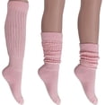 thumbnail image 1 of 3 Pairs Women's Heavy Slouch Socks Shoe Size 5-10 from AWS/American Made (Pink), 1 of 11