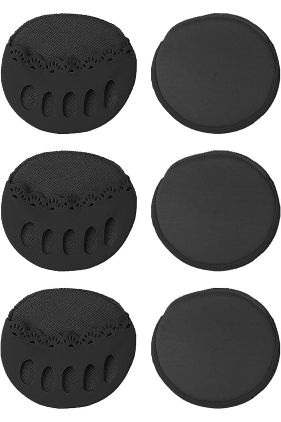 3 Pairs Women's Open Toe Slide Sandal Liner Socks Non Slip Toe Cover No Show Half Socks with Sponge Cushion