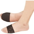 thumbnail image 1 of 3 Pairs Women's Open Toe Slide Sandal Liner Socks Non Slip Toe Cover No Show Half Socks with Sponge Cushion, 1 of 6