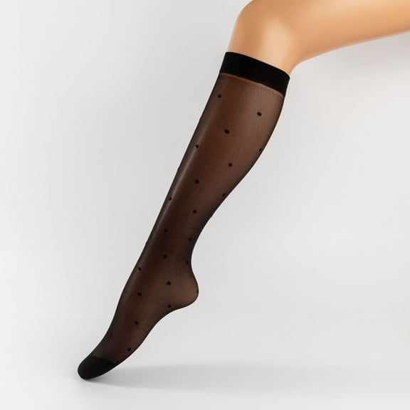 3 Pairs Women's Sheer Knee High Stockings, Stretchy Breathable Knee High Socks, Elegant Design, Reinforced Toe, Retro Vintage Style for Summer, Party, Various Occasions