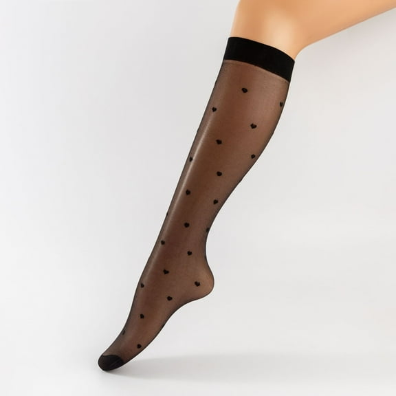 3 Pairs Women's Sheer Knee High Stockings, Stretchy Breathable Knee High Socks, Elegant Design, Reinforced Toe, Retro Vintage Style for Summer, Party, Various Occasions