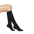 thumbnail image 1 of 3 Pairs Women’s Sheer Knee Massage Socks with Reinforced Toe and Base Stay up Band (Black), 1 of 9